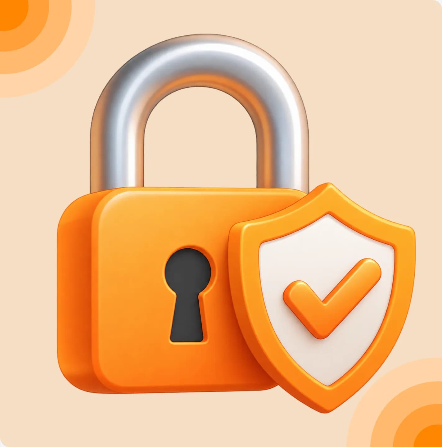 A padlock and shield illustration — secure currency exchange