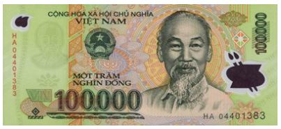 Traveling in Vietnam 100K note