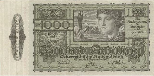 austrian schilling banknote