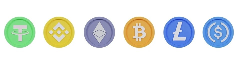 Cryptocurrency logos