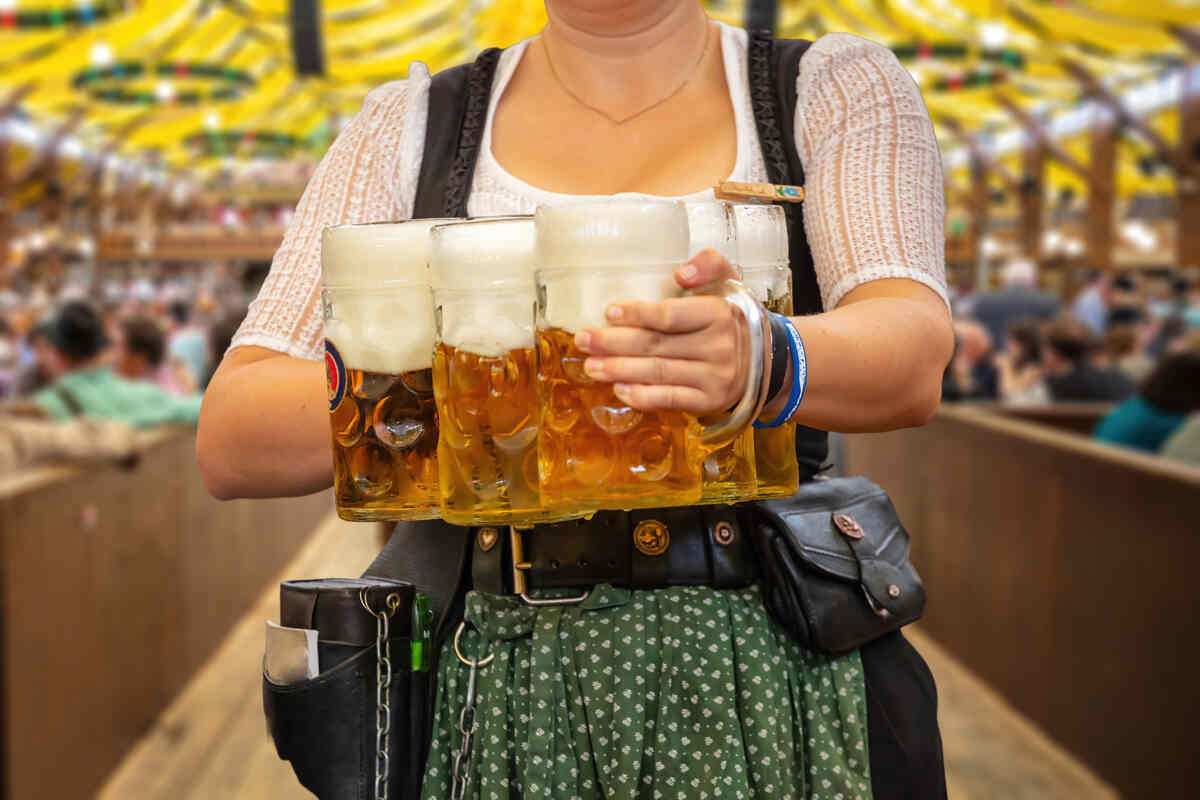 Oktoberfest Munich Waitress Serving Beer